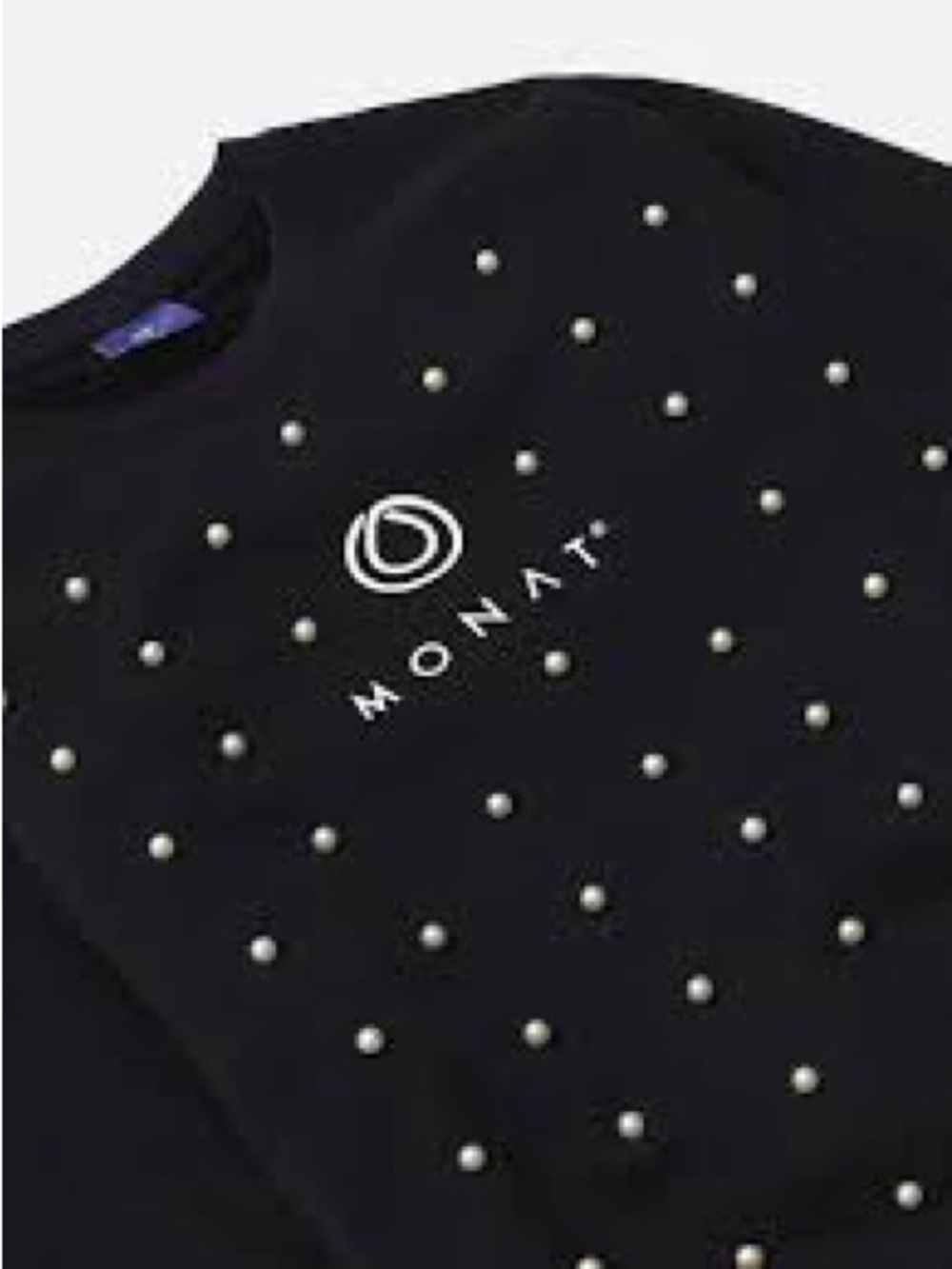 MONAT Black Pearl-Embellished Crewneck